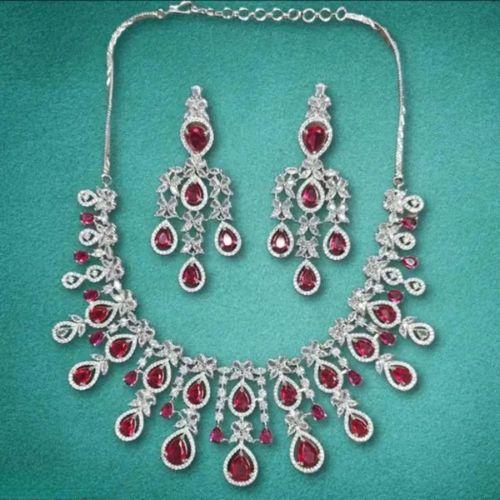 Pratima Jewellers Graceful Hydro Red Jewellery Set – Elegance Redefined