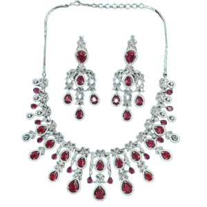 Pratima Jewellers Graceful Hydro Red Jewellery Set – Elegance Redefined