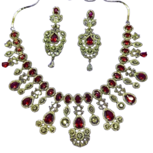 Brass Necklace with Earrings set for Women and Girls