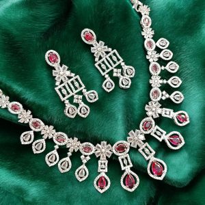Luxury Crystal Chandelier Necklace & Earrings Combo